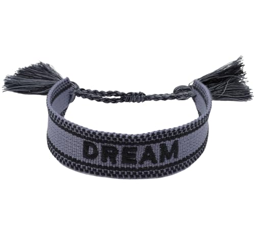 Selfmade Jewelry Armband Stoff Schwarz - Gewebtes Web Armband Damen Stoff - Geschenkidee Muttertag Freundin Damen (DREAM) von Selfmade Jewelry
