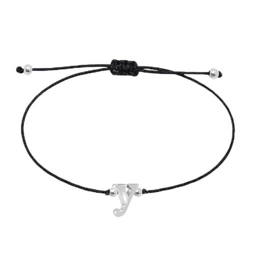 Selfmade Jewelry Buchstaben Armband Damen Silber Kettchen Handmade Größenverstellbares Makramee Armbändchen mit Anfangsbuchstabe Inkl. Geschenk-Verpackung (y) von Selfmade Jewelry