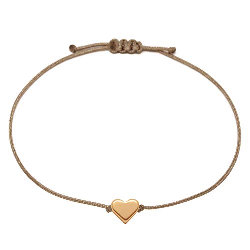 Selfmade Jewelry Armband Damen Roségold Herz Handgemachtes Armbändchen mit Herzchen Größenverstellbar Inkl. Geschenk-Verpackung (Rosegold - Braun) Selfmade Jewelry Armband Damen Roségold Herz Handgemachtes Armbändchen mit Herzchen Größenverstellbar Inkl. Geschenk-Verpackung (Rosegold - Braun) von Selfmade Jewelry