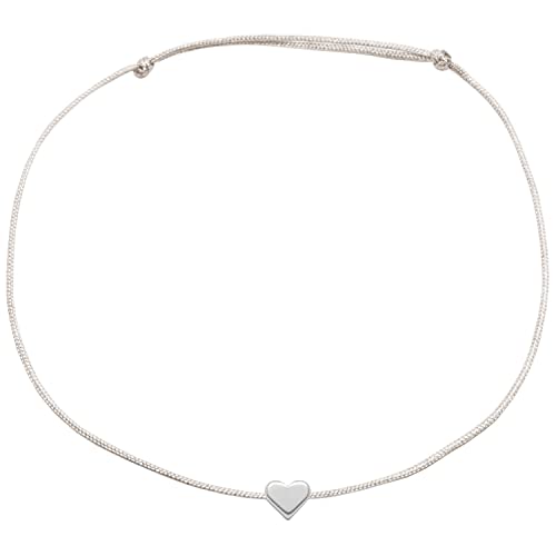 Selfmade Jewelry Fußkettchen Damen Herz Silber Handgemachtes Fußband mit Herzchen Größenverstellbar Inkl. Geschenk-Verpackung (Beige) von Selfmade Jewelry