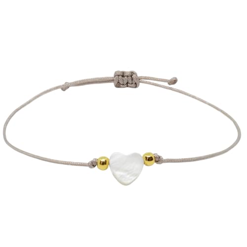 Selfmade Jewelry Perlmutt Herz Armband, Muschelherz, Geburtstagsgeschenk für Frauen, Geschenke für Freundin, Inkl. Geschenkverpackung - Handmade in Germany (Herz 8mm) von Selfmade Jewelry