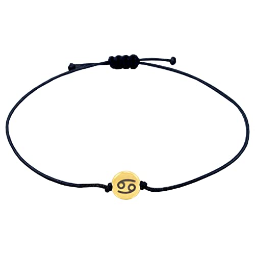 Selfmade Jewelry Armband Damen Sternzeichen Gold Größenverstellbares Makramee-Armkettchen Handgemacht Inkl. Geschenk-Verpackung (Krebs) von Selfmade Jewelry