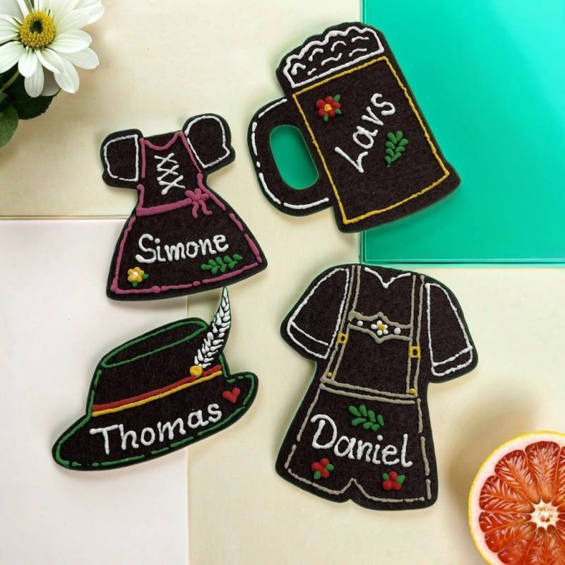 Wiesn O. Oktoberfest, Tracht, Dirndl, Filzherz, Maßkrug Als Brosche Zum Anstecken. Als Namensschild Für Den Jga, Firmenfeier Event von SelfmadeFromJulia