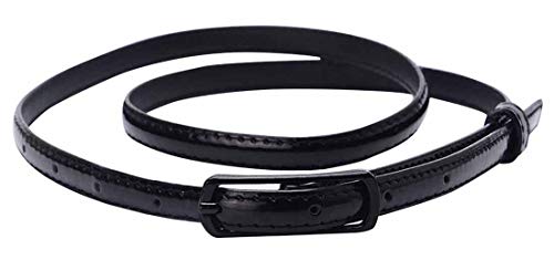 Selighting Damen Ledergürtel Schmale Damengürtel PU-Leder für Kleider (Schwarz) von Selighting