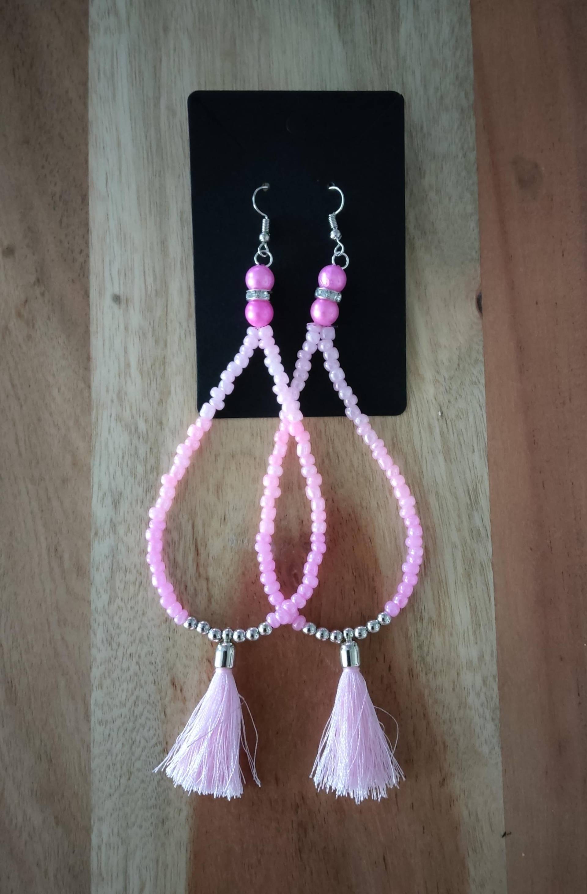 Ibiza Boho Ohrringe Pink/Rosa Hand Made von SelinaBeach