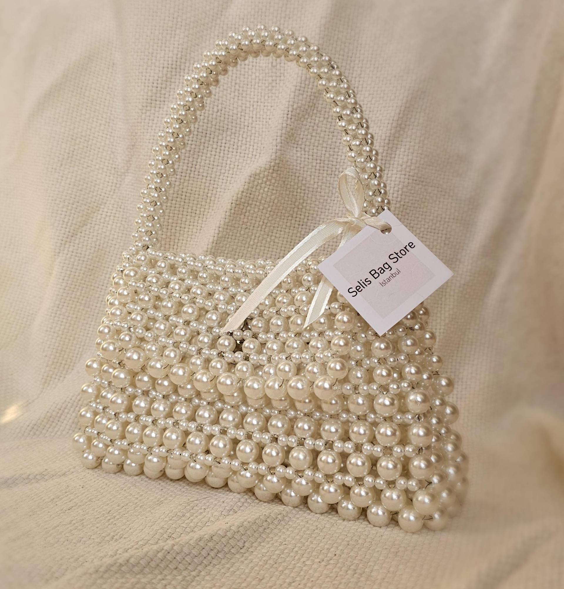 Handmade Perlen Tasche Braut, Abend Schultertasche von SelisBagStore