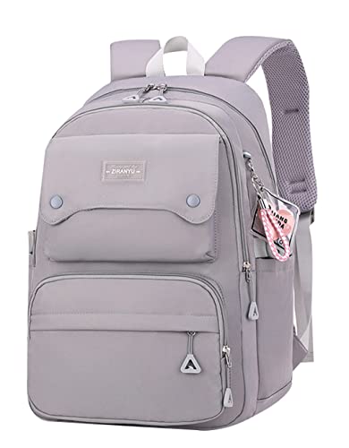 SellerFun Teenager-Mädchen-Rucksack lässig für High-Mittelschule Tagesrucksack Damen tägliche Reise Laptoptasche (A Grau, 29 Liters) von SellerFun