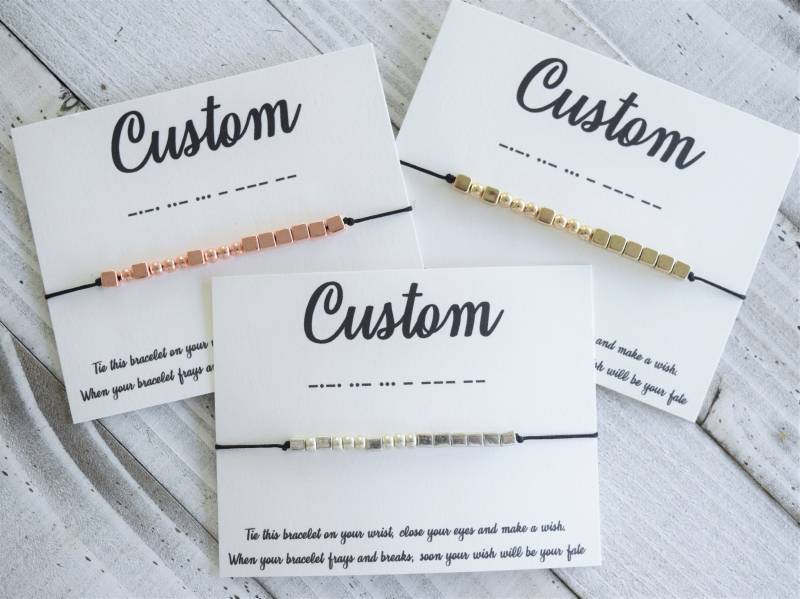 Morse-Code Wunsch-Armband Benutzerdefinierte Schnur Wunsch Armband Einfache Geschenkschnur von Sellingitforyou