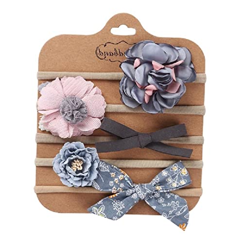 5 stück Haarschmuck Stirnbänder DIY Ribbon Bowtie Blumenform Elastische Haarbänder für Neugeborene Baby Fotografieren Headwear Floral Stirnband Kleinkind Mädchen Baby Blumen Stirnband Bunte für von Selma.