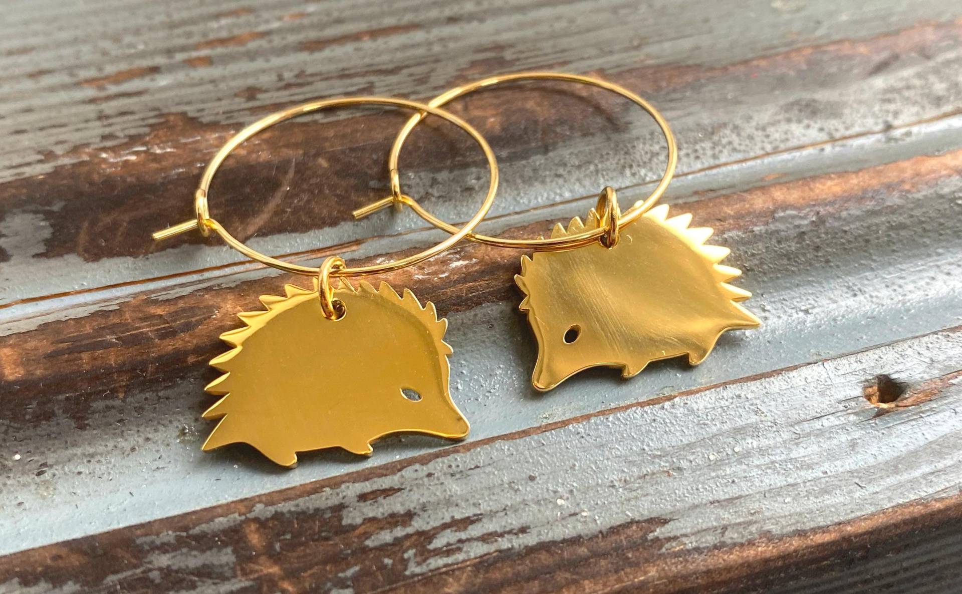 18K Vergoldete Igel Ohrringe Naturschmuck 18K Vergoldete Igel Ohrringe Naturschmuck von SelmaDreams