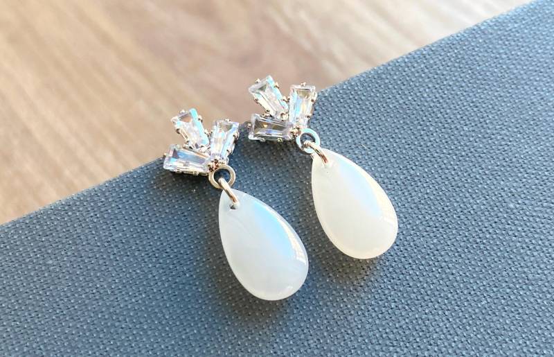 Art Deco Zirkonia-Hängeohrringe Brautschmuck Im 20Er-Jahre-stil Art Deco Zirkonia-Hängeohrringe Brautschmuck Im 20Er-Jahre-stil von SelmaDreams