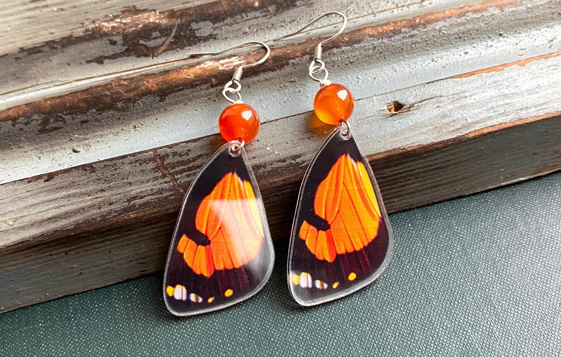 Grün Oder Orange Schmetterlings-Flügel-Ohrringe Chirurgenstahl von SelmaDreams