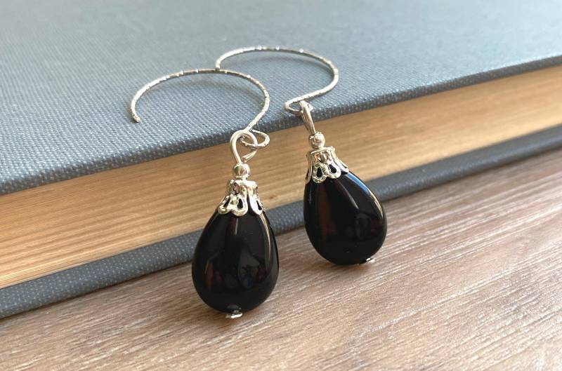 Schwarz Onyx Edelstein Ohrringe Mit Silber Filigree, Elegante Ohrringe, Geschenkideen Schwarz Onyx Edelstein Ohrringe Mit Silber Filigree, Elegante Ohrringe, Geschenkideen von SelmaDreams