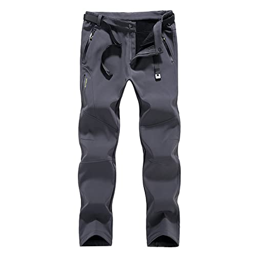 Seltrue Herren Wanderhose-Winter-Outdoorhose, Softshellhose Skihose Winddichte Thermohose Gefütterte Trekkinghose Wasserdicht Schneehose für Wandern, Skifahren, Hundesport von Seltrue