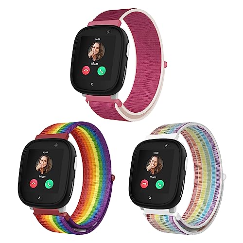 Seltureone 3 Stück Nylon-Armband für Kinder, kompatibel für Xplora X6 Play, Bequemer, Atmungsaktiver, Wasserdichte Riemen für Kinder, Einfach zu Tragen - Rot, Neon, Farbe Seltureone 3 Stück Nylon-Armband für Kinder, kompatibel für Xplora X6 Play, Bequemer, Atmungsaktiver, Wasserdichte Riemen für Kinder, Einfach zu Tragen - Rot, Neon, Farbe von Seltureone