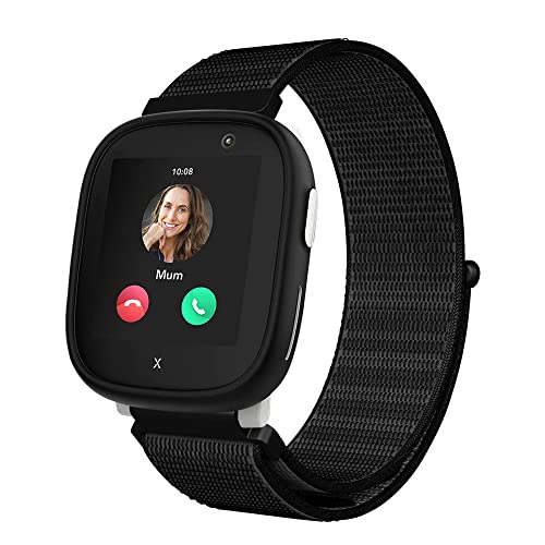 Seltureone Nylon-Armband für Kinder, kompatibel für Xplora X6 Play, Bequemer, Atmungsaktiver, Wasserdichte Riemen für Kinder, Einfach zu Tragen - Schwarz von Seltureone