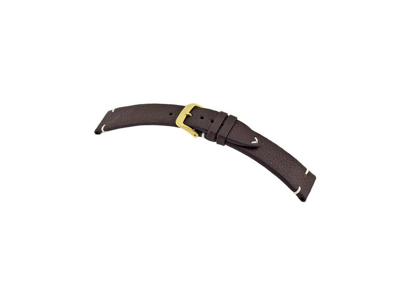 Selva Technik Uhrenarmband Handgenähtes Vintage Uhrenarmband ALTONA (Bioleder), goldene Schließe von Selva Technik
