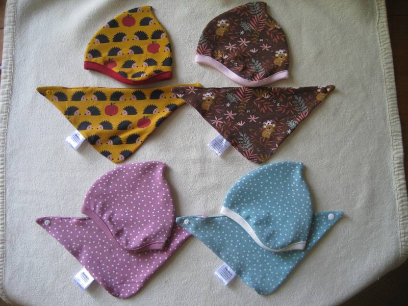 Bio Baby Mütze & Halstuch, Gr. 0-3 Monate, Motiv Auswahl von Sembini