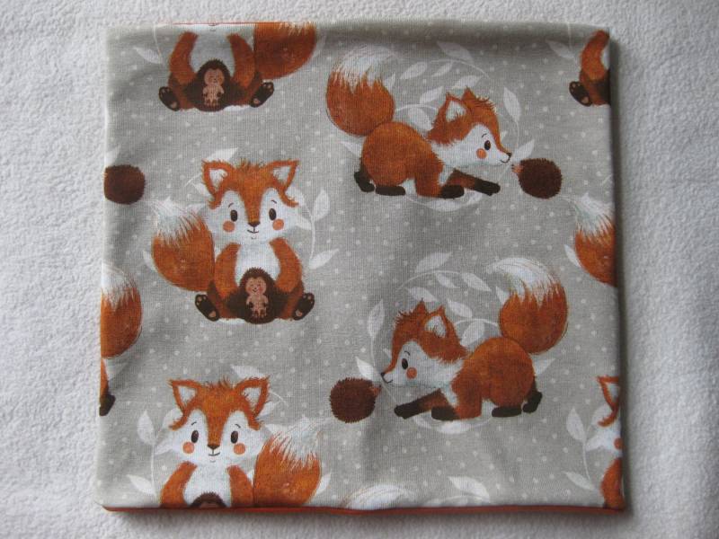 Bio Halssocke Fuchs & Igel, Herbst, Kinder, Baby, Loop, Wunschgröße von Sembini