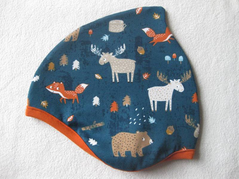 Bio Mütze Elch & Fuchs, Herbst, Kinder, Baby, Wunschgröße von Sembini
