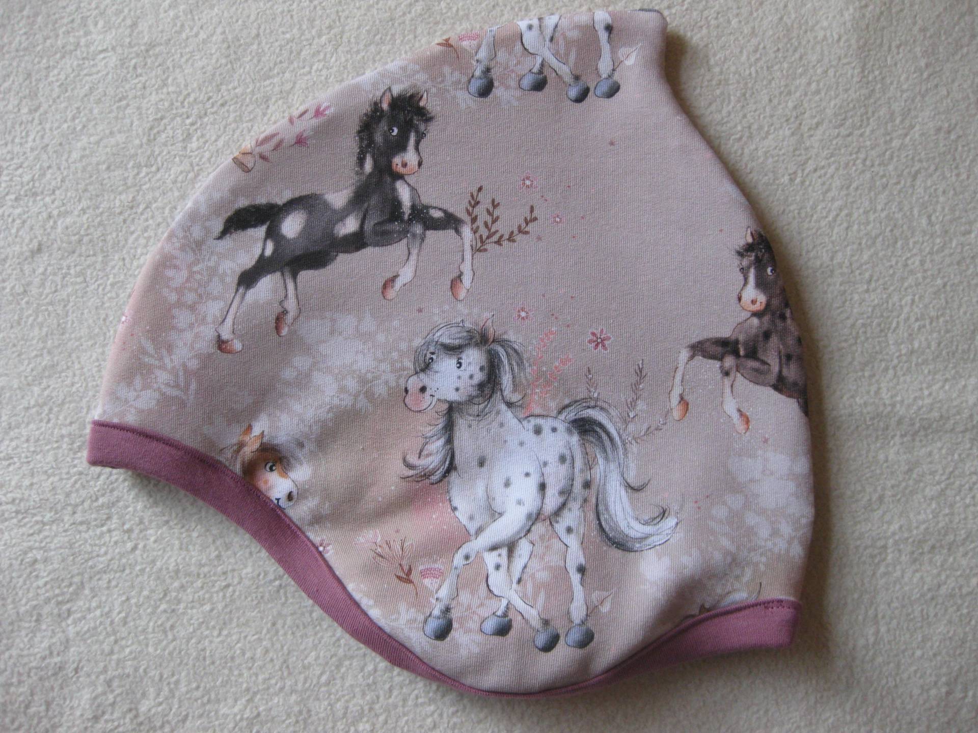 Bio Mütze Pferde, Winter, Plüsch Futter, Kinder & Baby, Wunschgröße von Sembini