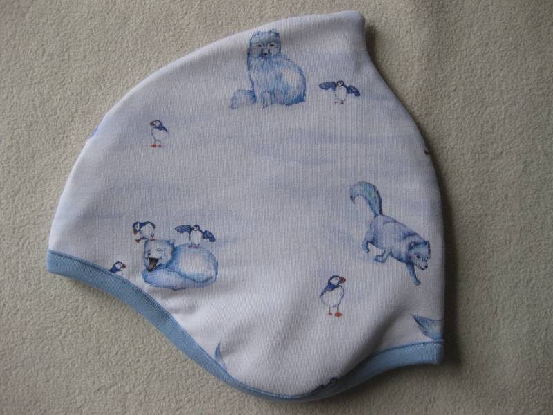 Bio Mütze Polarfuchs, Winter, Plüsch Futter, Kinder & Baby, Wunschgröße von Sembini