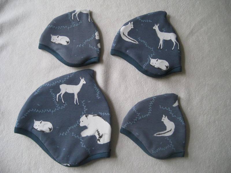 Bio Mütze Polarfuchs & Eisbär, Plüsch Futter, Größen Auswahl, Winter, Baby, Kinder von Sembini