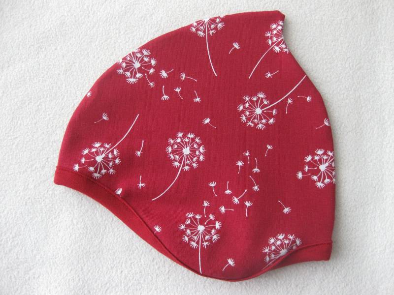 Bio Mütze Pusteblumen Rot, Herbst, Kinder & Baby, Wunschgröße von Sembini