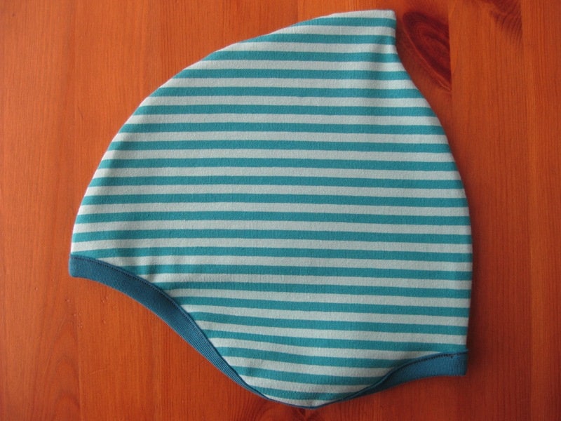 Bio Mütze Ringel Petrol-Aqua, Herbst, Kinder & Baby, Wunschgröße von Sembini