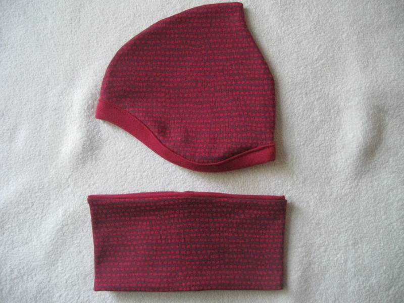 Bio Mütze & Loop, Gr. 36-38, Pünktchen Rot, Herbst, Baby von Sembini