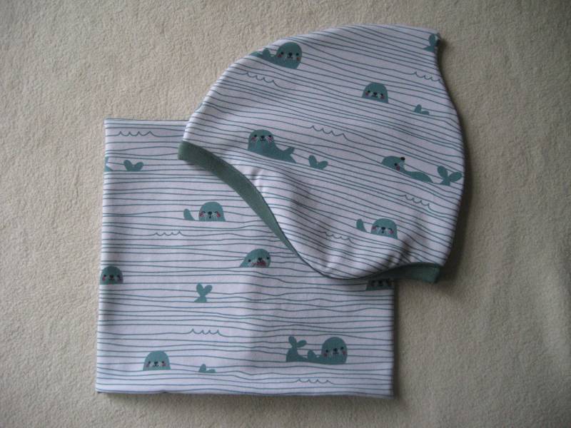 Bio Mütze & Loop Robben, Herbst, Gr. 50-52 Und 46-48 Wählbar, Kinder, Baby von Sembini