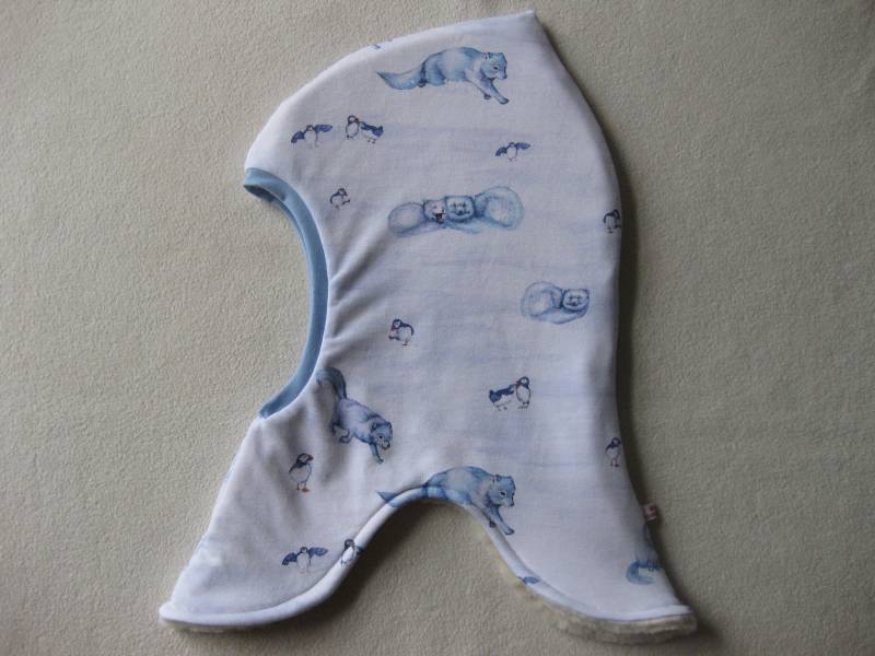 Bio Schlupfmütze Polarfuchs, Herbst & Winter, Futter Auswahl, Kinder, Baby, Wunschgröße von Sembini