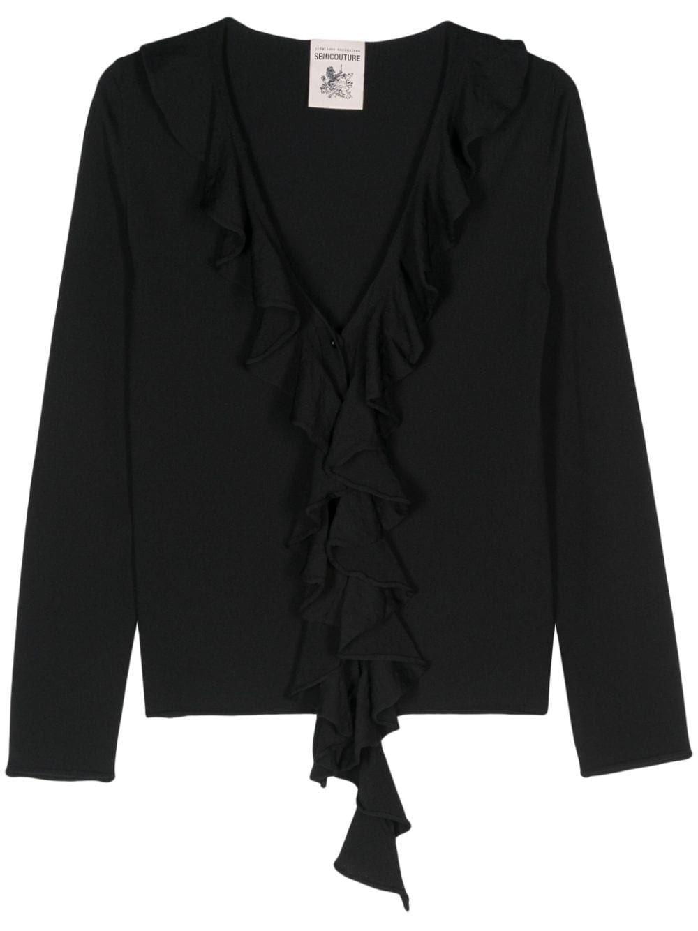 Semicouture Annalisa ruffle-detail cardigan - Schwarz von Semicouture