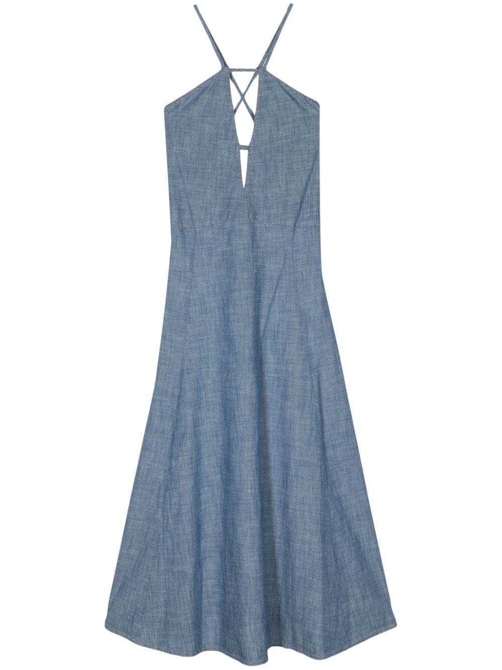 Semicouture Chambray-Maxikleid mit Cut-Outs - Blau von Semicouture