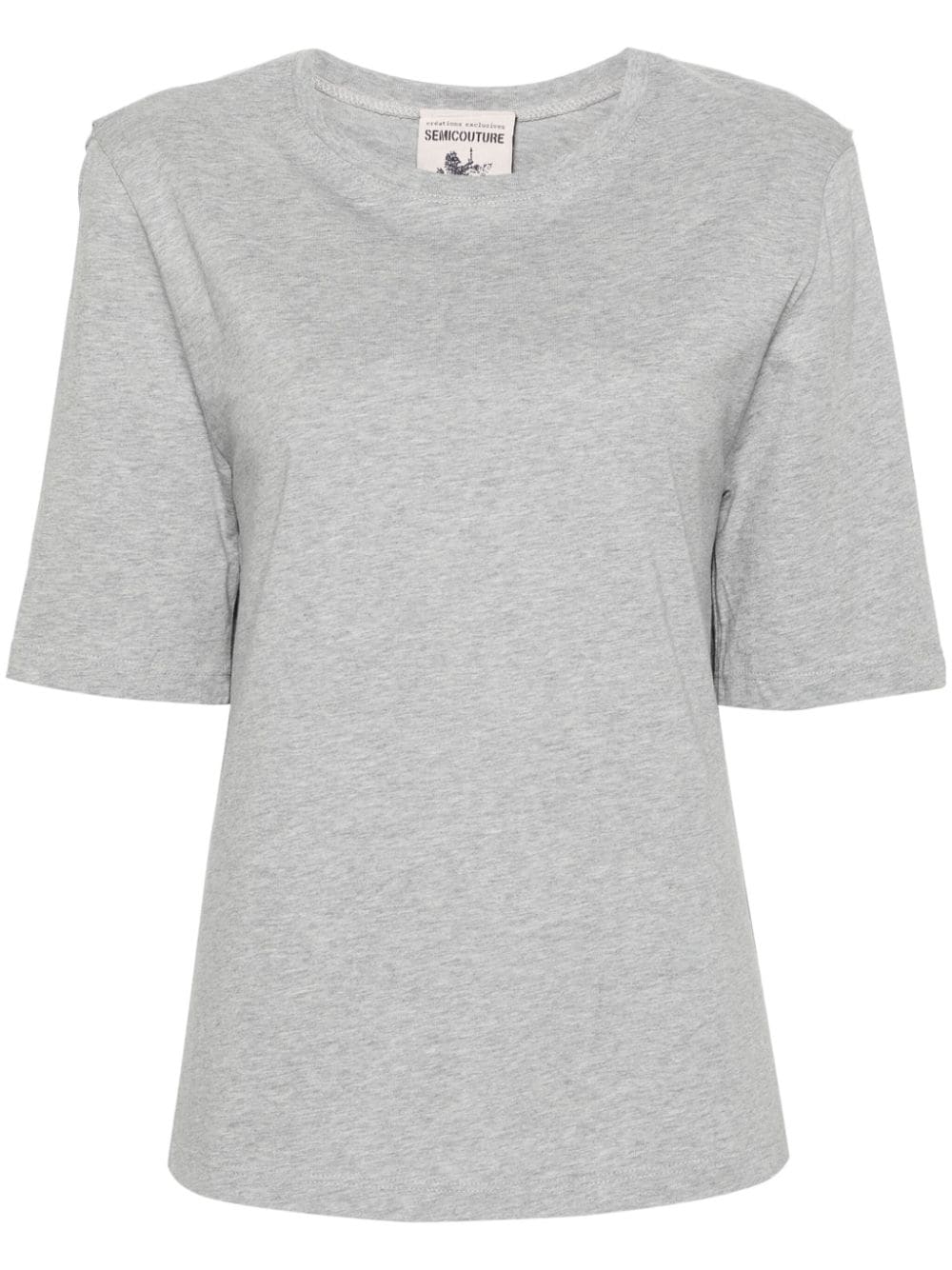 Semicouture T-Shirt mit Plissee - Grau von Semicouture