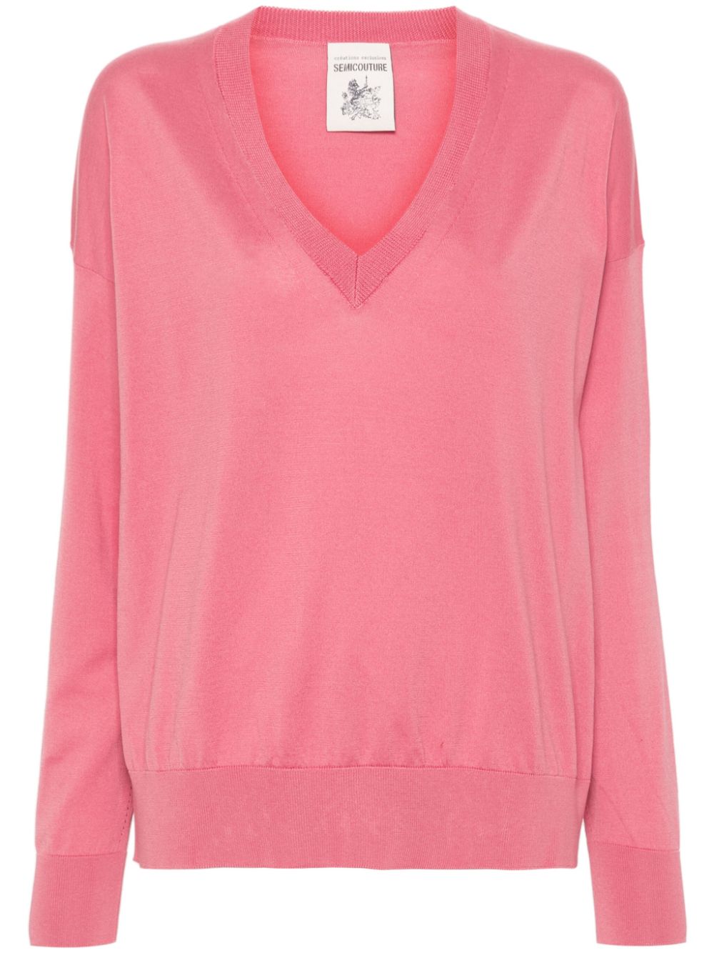 Semicouture long-sleeve cotton jumper - Rosa von Semicouture