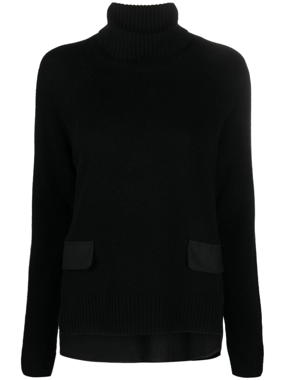 Semicouture Rollkragenpullover mit Kontrasteinsätzen - Schwarz von Semicouture