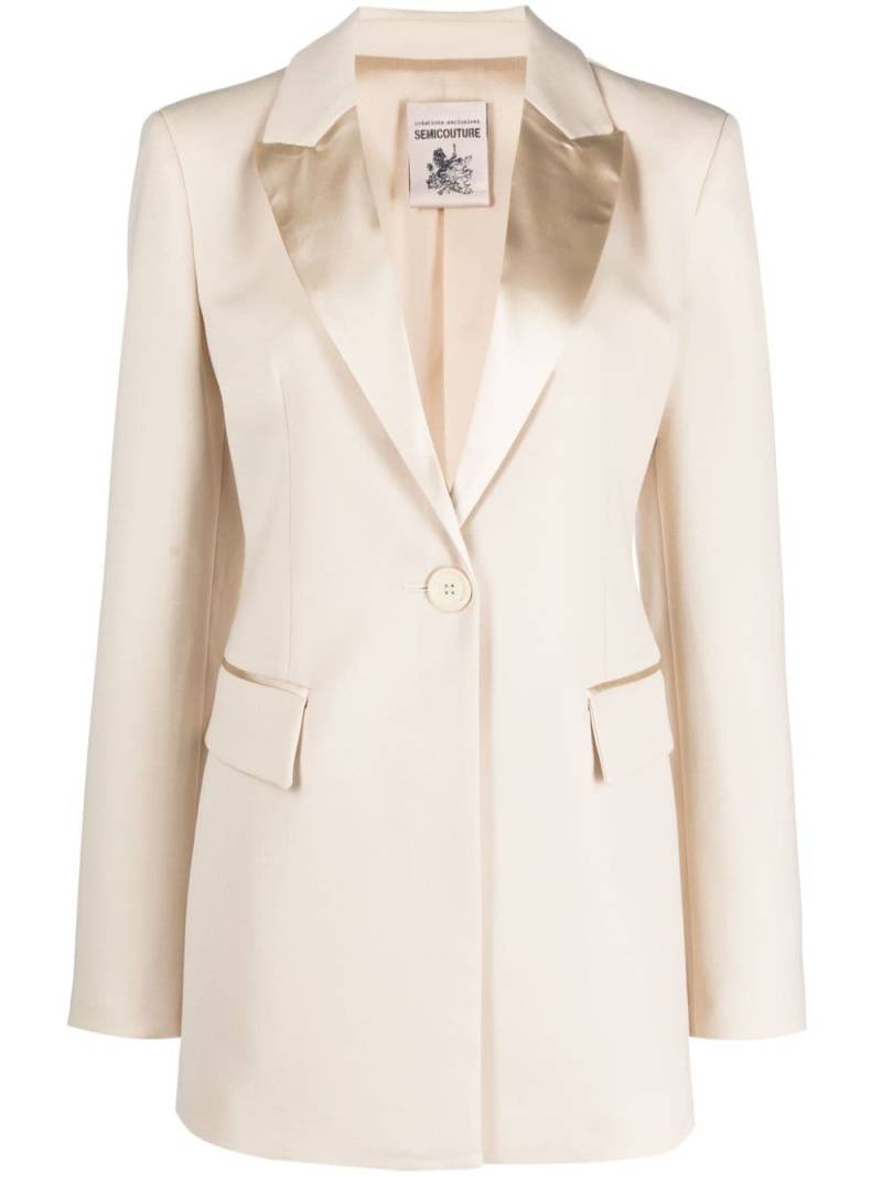 Semicouture Einreihiger Blazer - Nude von Semicouture