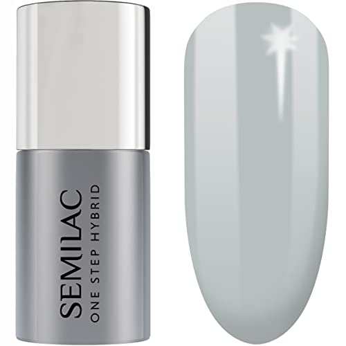 S120 Semilac One Step Hybrid Nagellack 3in1 Light Grey 5 ml Innovativ UV LED Farblack Nail Polish von Semilac