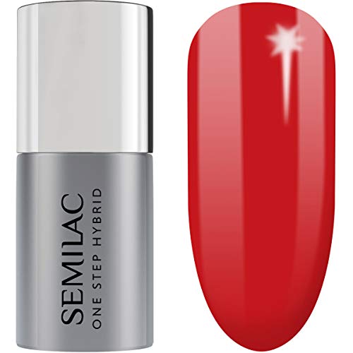 S550 Semilac One Step Hybrid Nagellack 3in1 Rot Farb Pure Red 5 ml Innovativ UV LED Farblack Nail Polish von Semilac