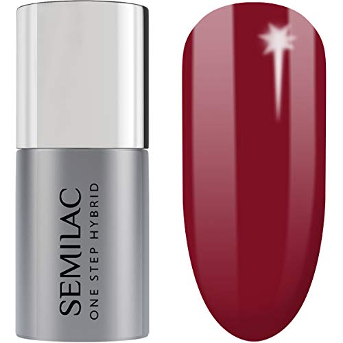 S580 Semilac One Step Hybrid Nagellack 3in1 Burgund Farb Crimson 5 ml Innovativ UV LED Farblack Nail Polish von Semilac