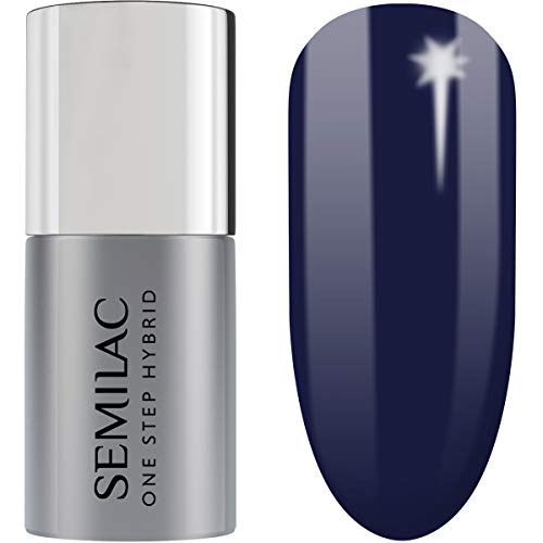 S890 Semilac One Step Hybrid Nagellack 3in1 Blau Farb Midnight Blue 5 ml Innovativ UV LED Farblack Nail Polish von Semilac