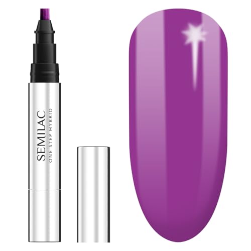 Semilac One Step UV Nagellack 3in1 in Stift-Form Lila Farb S760 Hyacinth Violet 3 ml Innovativ UV LED Farblack Nail Polish Ideal für zu Hause und Professionelle Maniküre von Semilac