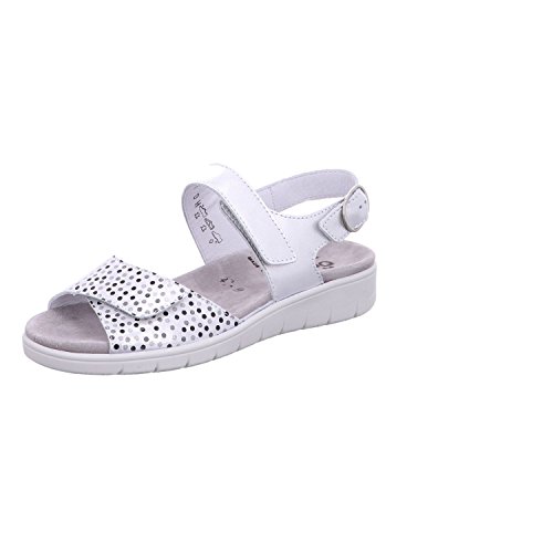 Semler Dunja D4145-702, Riemchensandalen, Weiß (Weiss-Silber 101), 41 1/3 EU (7.5 UK) von Semler