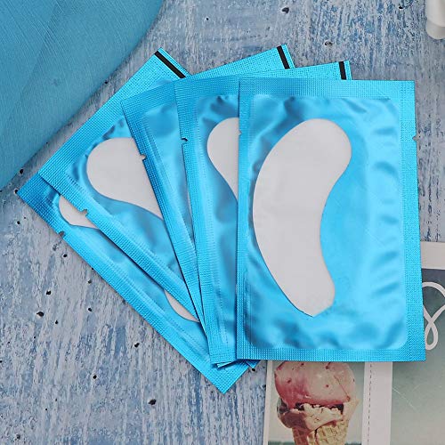 50 Stück Wimpernverlängerung Patch,Wimperntransplantation Isolation Pad Make-up Wimpernverlängerung Patch Aufkleber Passen die Meisten Augenform (BLUE) von Semme