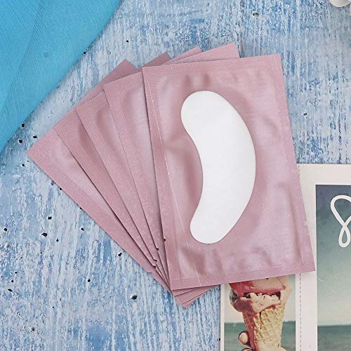 50 Stück Wimpernverlängerung Patch,Wimperntransplantation Isolation Pad Make-up Wimpernverlängerung Patch Aufkleber Passen die Meisten Augenform (PINK) von Semme