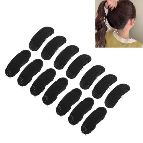 7 Paar Schwarze, Spurlose, Unsichtbare, Flauschige Haar-Volumenpolsterung, für Frauen und Mädchen, DIY-Frisur, Bump-Up-Haarpolster von Semme