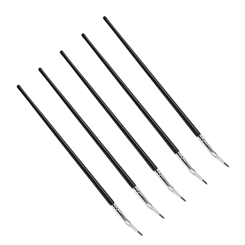 5 Stöcke Abgewinkeltes Eyeliner Pinsel Set für Perfektes Augen Make up, Teiliger Gebogener Pinsel in Ultrafeinen, Definierten und Make up Stilen, Multifunktionales Make up Pinsel Set von Semme