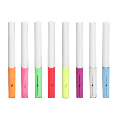 Glow Neon Liquid Eyeliner-Set, 8 Farben, Schnell Trocknend, Pigmentiert, Mattes Finish, UV-Leuchteffekt, Einfache Anwendung, Langlebig, Vielseitig von Semme