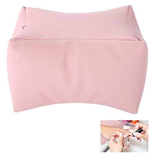 Handkissen Kissen, Maniküre Handauflage Waschbar Nail Art Design Salon Schönheit Zubehör Weiche PU Armlehne Nagelpflege Pad(Pink) von Semme